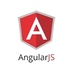 Angular framework logo in red and silver color
