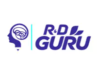 Logo of R&D Guru featuring a brain and modern typography.