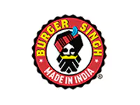 Logo of Burger Singh emphasizing its Indian heritage with 'Made in India' tagline.