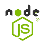 Node.js logo featuring a green hexagon and the word 'node'