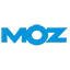 Blue Logo of Moz with abstract shapes