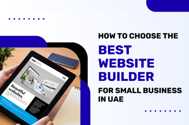 A modern tablet showcasing web design strategies for UAE small businesses.